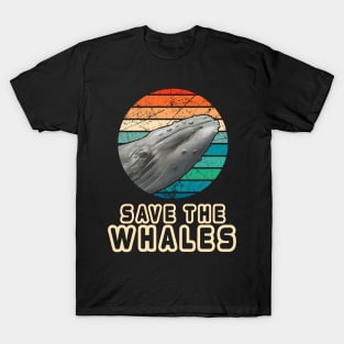 Vintage Retro Style Save The Whales Earth Day Gift T-Shirt